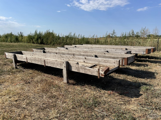 (5) Wood feed bunks, 20'x36"